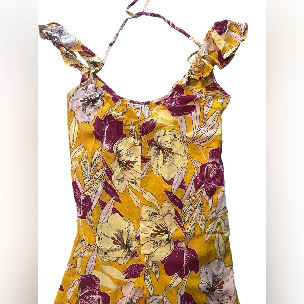 BOG Band of the Free EUPHORIA GOLD FLORAL WIDE LEG JUMPSUIT, XS, NWT - Picture 6 of 9